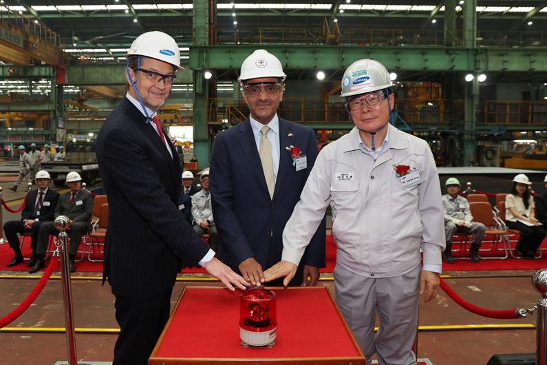 QATARGAS CEO ATTENDS STEEL CUTTING OF THE FIRST OF THE NEW GENERATION LNG VESSELS IN KOREA